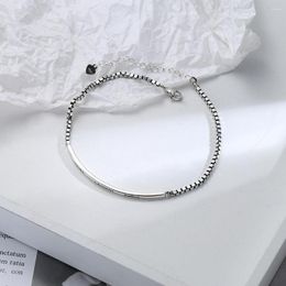 Anklets Thai Silver 925 Sterling Anklet Small Fresh Literary Simple Slim Ankle Foot Chain Women's Retro Jewellery