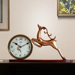 Table Clocks Creative Desktop Alarm Clock Desk Fashionable Antique Standing Digital Luxury Home Textile Horloge Timepiece 50ZZ