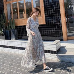 Casual Dresses Women V-neck Super Beautiful Butterfly Sleeve Floral High Waist Over Knee Vestido De Mujer Femme Robe