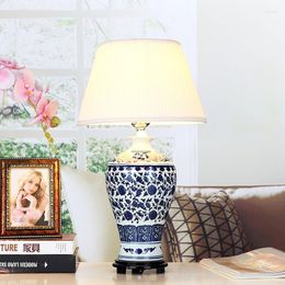 Table Lamps Blue And White Art Chinese Porcelain Ceramic Lamp Bedroom Living Room Wedding Jingdezhen Led