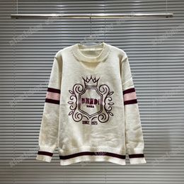 xinxinbuy Men designer Hoodie sweater letter Crown embroidery jacquard Paris cotton women black white Apricot S-2XL