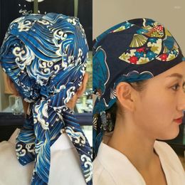 Berets Japanese Style Kitchen Work Hat Unisex Cuisine Headscarf Food Shop Chef Restaurant Uniforms El Sushi Cook Cap