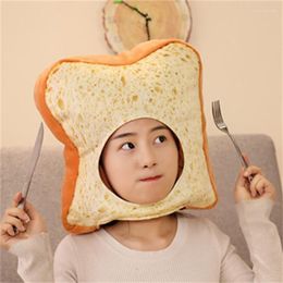 Berets Novelty Funny Toast Hats For Women And Men Keep Warm Plush Toys Bread Hat Girl Boy Creative Video Props Po Caps