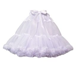 Skirts Women Girls Ruffled Short Petticoat Solid White Colour Fluffy Bubble Tutu Skirt Puffy Half Slip Prom Crinoline Underskirt No Hoop 221103