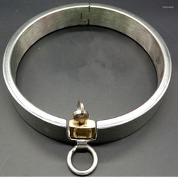 Bangle Stainless Steel Collar Metal Men Women Bracelets Unisex Lockable Chokers Lock Necklace Collars Body Jewellery