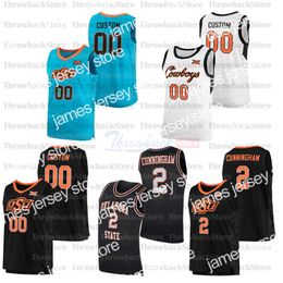 College Basketball Wears Custom Cowboys College Basketball jerseys 21 Lindy Waters III 14 Yor Anei 13 Isaac Likekele 4 Thomas Dziagwa