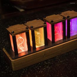 Table Clocks Tube Imitate Glow Quasi-glow Clock LED Digital Full Color RGB Night Light Bar Atmosphere Home Decoration Gift