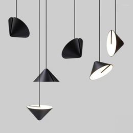 Pendant Lamps Nordic Simple Led Pendany Lamp Black Wrought Iron Hanging Lights For Bedroom Bedside Kitchen Suspension Light Fixtures