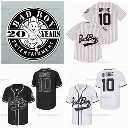 College Baseball Wears Mens Biggie Smalls 10 Bad Boy Baseball Jerseys Is The illest Black White Jersey Stitched Shirts 20th Patch S-XXXL