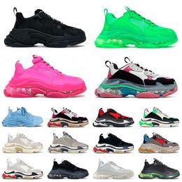 Luxury Designer Triple S Dad Shoes Crystal Bottom Tennis Shoe Trainers Men Women Vintage Plate-forme Sneakers Black Paris 17FW Glitter Casual Sports US 11