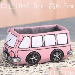 Planters Pots Retro Creative Car Flower Pot Mini Garden Planters Plant Succent Planter Desk Cactus Home Office Decoration 233 Drop Dhwip