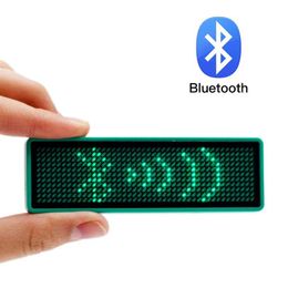 Bluetooth LED Badge Scrolling Sign Board Mensagem Nome da tag Tag sem fio App m￳vel