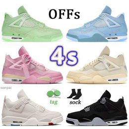 2023 White x PINK 4 Basketball Shoes 4s Mens Sneakers Black Canvas Union Analyses Taupe Haze Bred Ice Infrared Metallic Green Orange Sial ShimmerJORDON JORDAB