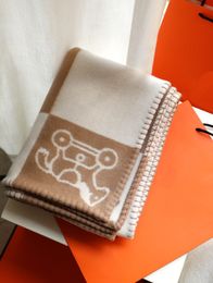 KIDS Baby Children Brown H Blanket Chrismas Gift Have Tag And Dust Bag TOP VERY Thick Home Sofa Good Quailty TOP Selling Wool 100&140CM