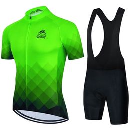 Jersey de ciclismo Define Salexo Clothing Fluorescent Green Ropa Ciclismo Homens de Bicicleta de Bicicleta de verão Suporte Mountain Bike Set 221104