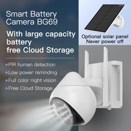 Card Solar Panel Camera Home Outdoor HD PIR Detection Night Vision MIni CCTV Security Battery Powered IP PTZ