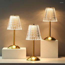 Table Lamps Diamond Crystal Lamp LED Bar Touch Dimmable Portable Desk For Living Room Bedroom Bedside Atmosphere Light