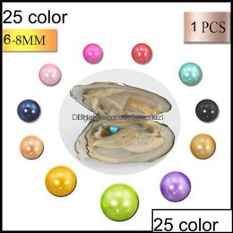 Pearl Pearl Loose Beads Jewellery Wholesale 25Color Akoya Oyster Round 68Mm Freshwater Natural Ctured In Fresh Mussel Farm Supply Drop Otulz