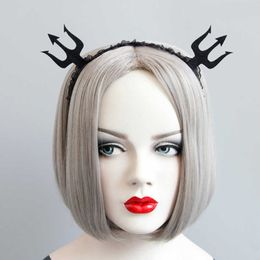 Halloween Black Fork Lace Headbands Girls Party Hair Accessories Creative Cosplay Headband