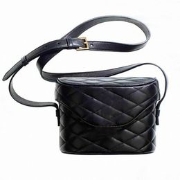 June box bag in quilted lambskin with front flap closure metal hardware shoulder bags Luxury Designer women's leather handbag Crossbody Purse y7C4#