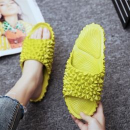 Slippers Women Summer Funny Slides Children Cute Durian Fashion Matching Outfit For Family Female Sandals Outdoor Beach Shoes 221103