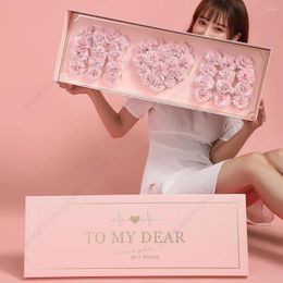 Decorative Flowers 10pcs Gift Boxes Mother Mom Package Heart Shape Luxury Lid Valentine Flower Cardboard Paper Wedding Custom Day 2022