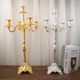 Candle Holders Top Rated Gold Finish Floor Candelabra 85cm Metal Holder Wedding Candelabrum With Nice Flower Bowl Stick