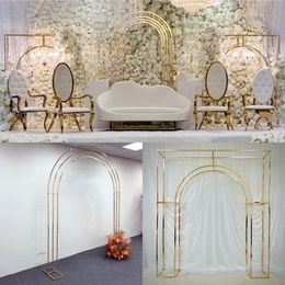3PCS Big Flower Arch Wedding Decoration Luxury Artificial Floral Shiny Gold Backdrops Balloon Curtain Arches Birthday Party Anniversary Welcome Background Props