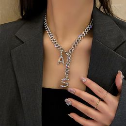 Pendant Necklaces Hip Hop Chain Rhinestone For Women Letter A Statement Jewellery Designer Jewlery Luxury
