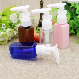 30ml Square Plastic Packaging Pump Lotion Bottles Empty Cosmetic Containers for Liquid Shampoo Travel Sample Subpackage 100pcs