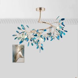 Pendant Lamps Gold Luxury LED Agate Chandelier Lighting With Bulb Included Nordic Kitchen For Living Room/dining Room/bedroom