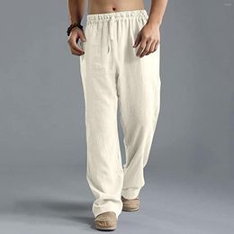 Men's Pants Mens Cotton Linen Drawstring Cool And Breathable Slacks Suitable For Going Shopping Wearing Nin668