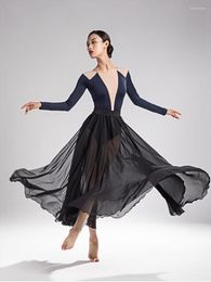 Stage Wear Long Sleeve Ballet Dress Performance Figure Gymnastics Female Teacher's Practice One-piece Yoga