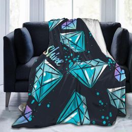 Blankets Flannel Blanket Abstract Diamond Shine Pattern Light Thin Mechanical Wash Warm Soft Throw On Sofa Bed Travel Patchwork