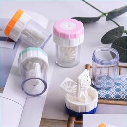 Eyeglasses Accessories Eyeglasses Accessories New Cleaner Case Box Manual Rotation Type Plastic Container Storage Holder For Travel Dhpwt