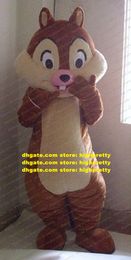 Vivid Brown Squirrel Mascot Costume Chip E Dale Chipmunk Eichhoernchen Scuiridae Adult With Small Pink Mouth Fat Cheeks No.2427