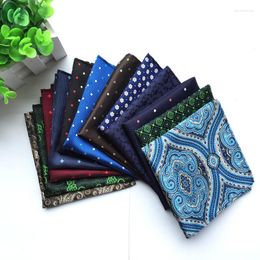 Bow Ties Fashion High Quality Men Paisley Grid Hankerchief For Suit Pocket Scarves Silk Hankies 25 25cm Gift Hanky Jacquard