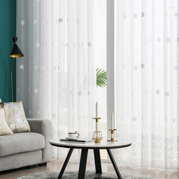 Curtain White Floral Sheer Voile For Living Room Modern Embroidered Linen Tulle Window Curtains Bedroom Kitchen Blinds Door