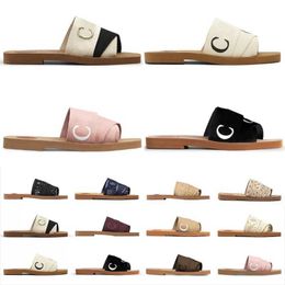 Woody Mules Summer Slippers Slides Sliders Sandals Womens Slipper Slide Sandal Women Designer Flat Canvas Rubber White Black Sail Bordeaux