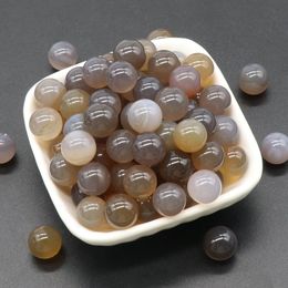 Natural 8/10/16/18/20mm Non-porous-ball No Holes Undrilled Chakra Grey Agate Gemstone Sphere Collection Healing Reiki Decor Stone Balls Beads