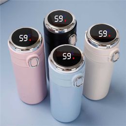 Thermoses Smart Insulated Water Bottle 304 Stainless Steel Vacuum Wide Mouth Coffee Mug Travel Thermoses with LCD Touch Screen Coffee Cup T221101