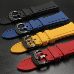 Watch Bands High Quality Silicone Soft Strap 22mm 24mm 26mm Band Bracelet Sport Wrist Universal Red Blue Yellow Black