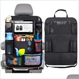 Car Organiser 2Pcs Car Seat Back Organiser 9 Storage Pockets With Touch Screen Tablet Holder Protector For Kids Children Accessories Dhutm