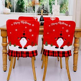 Chair Covers Christmas Decorations Plaid Fabric Back Cover Linen Faceless For Elderly T Cushion Sofa Slipcovers #t2g