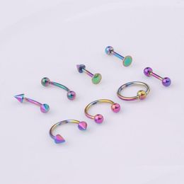 Other 8Pcs/Set Stainless Steel Barbell Helix Lobe Tongue Belly Nose Rings Ball Punk Rook Tragus Septum Lip Eyebrow Body Piercing Dro Dhsxu