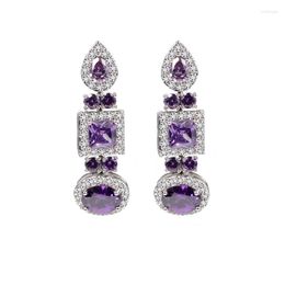 Dangle Earrings ChengLong 2022 The Mysterious Pendientes Violeta Rockets With CZ Party Earring In Rhodium Cover