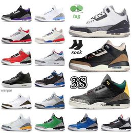 2023 Bear Designer Jumpman 3 3s Basketball Shoes Mens Desert Elephant Patchwork Pine Green Sneaker Womens Rire Red Slime Shady Cardinal AnimalJORDON JORDAB