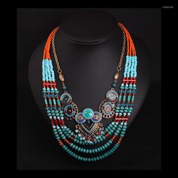 Chains Luxury Retro Bohemian Style Handmade Beaded Necklace Ethnic Multilayer Choker Fashion African Women's Jewellery Accessories