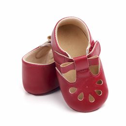 Retro Newborn Infant Baby Girls Shoes Autumn New Prewalker Non-slip Hollow Princess Summer PU Leather Shoes 0-18M