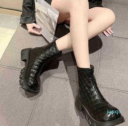 Women Boots Martin Boot 's 2022 Autumn and Winter New Foam Thick Down Bread Aging Ling Lattice Cotton Shoes Thin Chimney Short 07091011